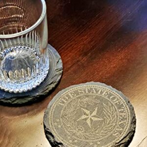 Texas State Seal, Texan Gifts, HANDCRAFTED Texas Lonestar Coasters, Wedding Gift, Texan Coasters, 4" Texas State Seal Coasters, Set of 4