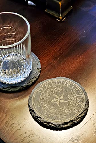 Texas State Seal, Texan Gifts, HANDCRAFTED Texas Lonestar Coasters, Wedding Gift, Texan Coasters, 4" Texas State Seal Coasters, Set of 4