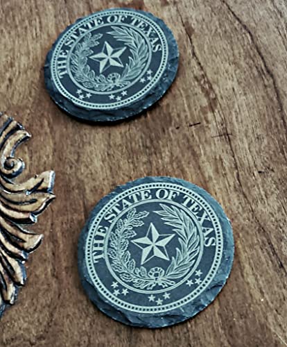 Texas State Seal, Texan Gifts, HANDCRAFTED Texas Lonestar Coasters, Wedding Gift, Texan Coasters, 4" Texas State Seal Coasters, Set of 4