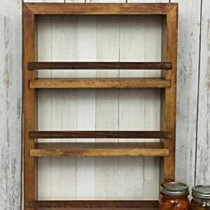 Mansfield Cabinet No. 101 - Solid Wood Spice Rack Cabinet Espresso/Tuscan Red