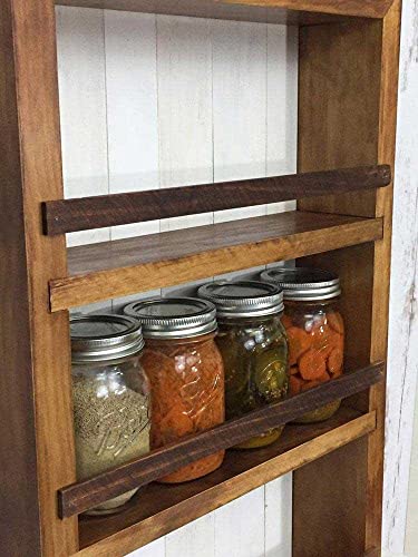 Mansfield Cabinet No. 101 - Solid Wood Spice Rack Cabinet Espresso/Tuscan Red
