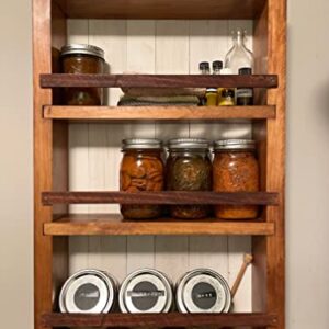 Mansfield Cabinet No. 101 - Solid Wood Spice Rack Cabinet Espresso/Tuscan Red
