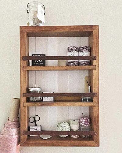 Mansfield Cabinet No. 101 - Solid Wood Spice Rack Cabinet Espresso/Tuscan Red