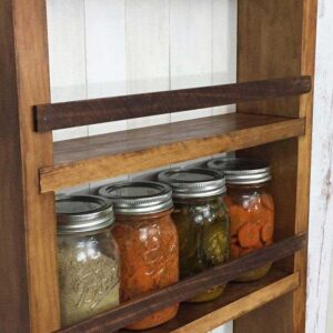 Mansfield Cabinet No. 101 - Solid Wood Spice Rack Cabinet Antique White/Mustard Yellow