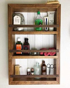 mansfield cabinet no. 101 - solid wood spice rack cabinet golden oak/khaki green