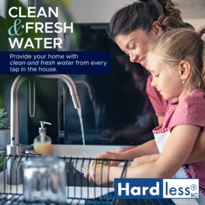 Hardless NG4 Whole House Water Filter - Salt-Free Water Softener Alternative- Reduces Limescale, Sediment & More- Compact, Easy to Install- Comes with 3/4" Inlet/Outlet- Home Water Filtration System