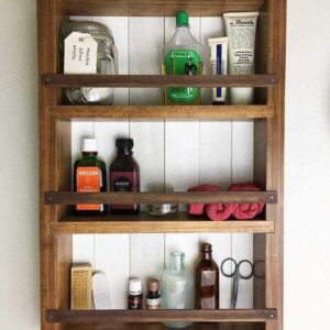 Mansfield Cabinet No. 101 - Solid Wood Spice Rack Cabinet Early American/Farmhouse Red paint