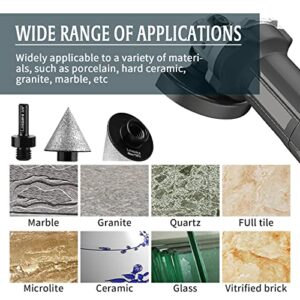 Lospara Diamond Beveling Chamfer Bits with Core Drill Adapter, Calidad Tile Tools 5/8"-11 Thread for Existing Hole Trimming Finishing Cleaning Enlarging Marble Porcelain Tiles Granite, Black (48mm)