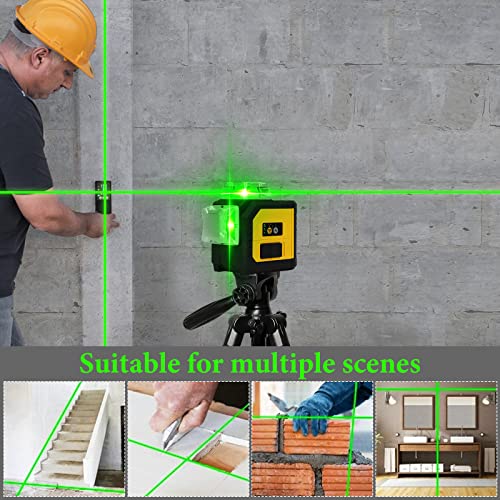 Globest 12 Lines 3D Laser Level, 3x360° Green Cross Line Laser Level for Picture Hanging and Construction, Three-Plane Auto Self-Leveling and Alignment Laser Tool,360° Horizontal/Vertical Laser Line