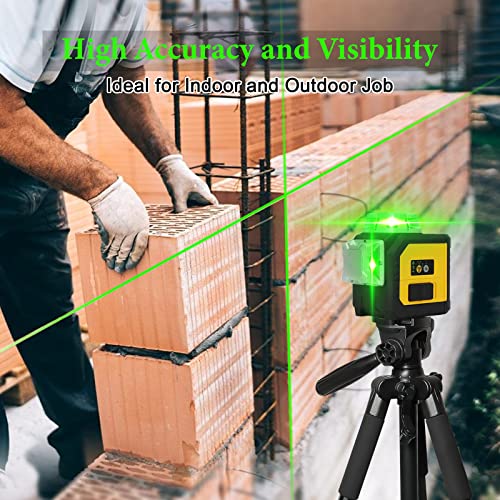 Globest 12 Lines 3D Laser Level, 3x360° Green Cross Line Laser Level for Picture Hanging and Construction, Three-Plane Auto Self-Leveling and Alignment Laser Tool,360° Horizontal/Vertical Laser Line