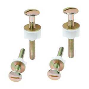 4Pcs Toilet Seat Screws, Steel Toilet Seat Hinge Bolts and Nuts, Heavy Duty Toilet Seat Fastener with Plastic Nuts and Metal Washers, Toilet Hardware Replacement for Top Mount Toilet Seat Hinges