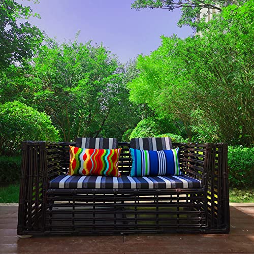 Oudoor Cushions For Patio Furniture 17x17in Waterproof Outdoor Chair Cushions Set Of 4 High-Density Sponge Filling,Seat Cushions With Ties For Garden Seat Chair Wicker Chair Wooden Chairs Etc.