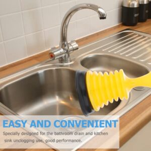 VILLCASE Mini Sink Plunger with Ergonomic Handle, Kitchen Drain Plunger, 4.2 x 4.2 x 7, Suction Power to Unclog Slow Sinks, Drains, Tubs, Showers, Yellow 2- pack