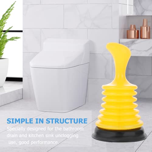 VILLCASE Mini Sink Plunger with Ergonomic Handle, Kitchen Drain Plunger, 4.2 x 4.2 x 7, Suction Power to Unclog Slow Sinks, Drains, Tubs, Showers, Yellow 2- pack