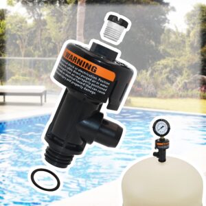 TIROAR Air Relief Valve Replacement for Pool and Spa Filters Compatible with 190058 Pressure Gauge