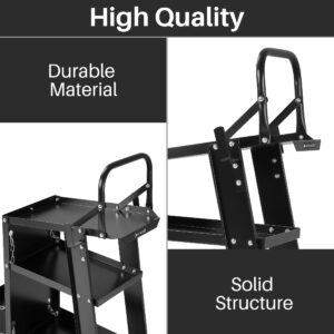 3-Tier Welding Cart Plasma Cutter, Steel Constructed and Black Powder Coat Finished Welding Table, Heavy Duty Welding Carts for Mig Welder