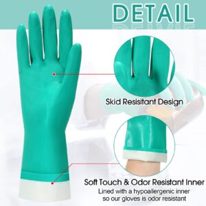 Potchen 10 Pairs Chemical Resistant Nitrile Gloves Heavy Duty Thick Work Cleaning Resist Household Acid, Alkali, Solvent and Oil for Car Home Lab