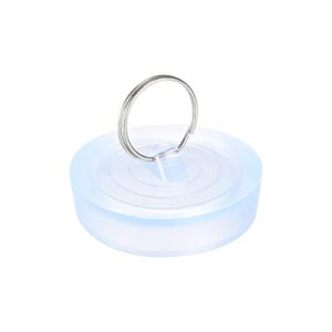 uxcell rubber sink plug, clear drain stopper fit 2" to 2-1/16" drain with hanging ring for bathtub kitchen and bathroom