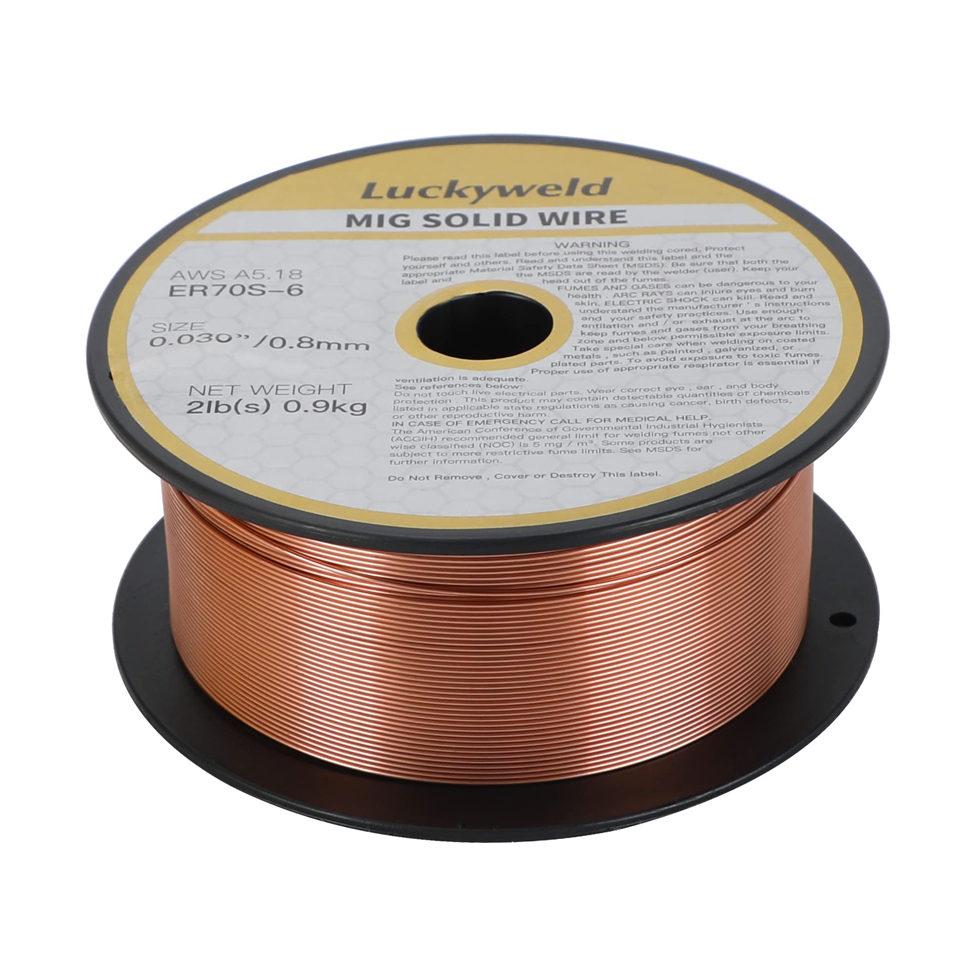 Luckyweld MIG Welding Wire ER70S-6 .030"(0.8 mm)2-lb Spool Mild Steel Solid Core Mig Wire (0.030-Inch 2LB)