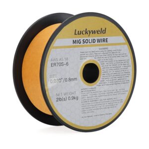 Luckyweld MIG Welding Wire ER70S-6 .030"(0.8 mm)2-lb Spool Mild Steel Solid Core Mig Wire (0.030-Inch 2LB)