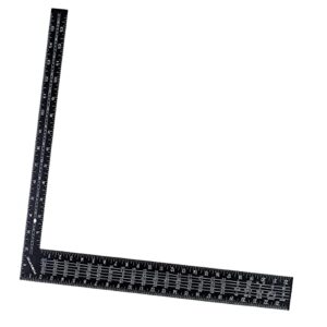 powertec 80008v 16 inch x 24 inch steel framing square with rafter tables, l shaped tool for carpenter square, woodworking square, right angle ruler, l square ruler