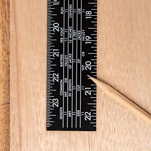 POWERTEC 80008V 16 Inch x 24 Inch Steel Framing Square with Rafter Tables, L Shaped Tool for Carpenter Square, Woodworking Square, Right Angle Ruler, L Square Ruler