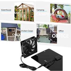 ZUZZEE Solar Panel Dual Fans Kit 10W 12V, Waterproof Solar Panel Powered Fans with 2m Cable, Outdoor Portable Ventilator Exhaust Fan for Greenhouse, Chicken Coops, Shed, Pet House (with 2 Fans)