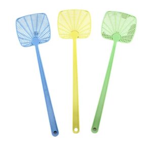 Dependable Industries 3 Pack Bug & Fly Swatter Extra Long Handle Indoor Outdoor 17.4" Long