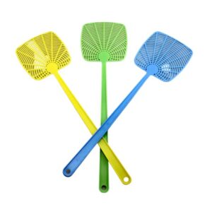 Dependable Industries 3 Pack Bug & Fly Swatter Extra Long Handle Indoor Outdoor 17.4" Long