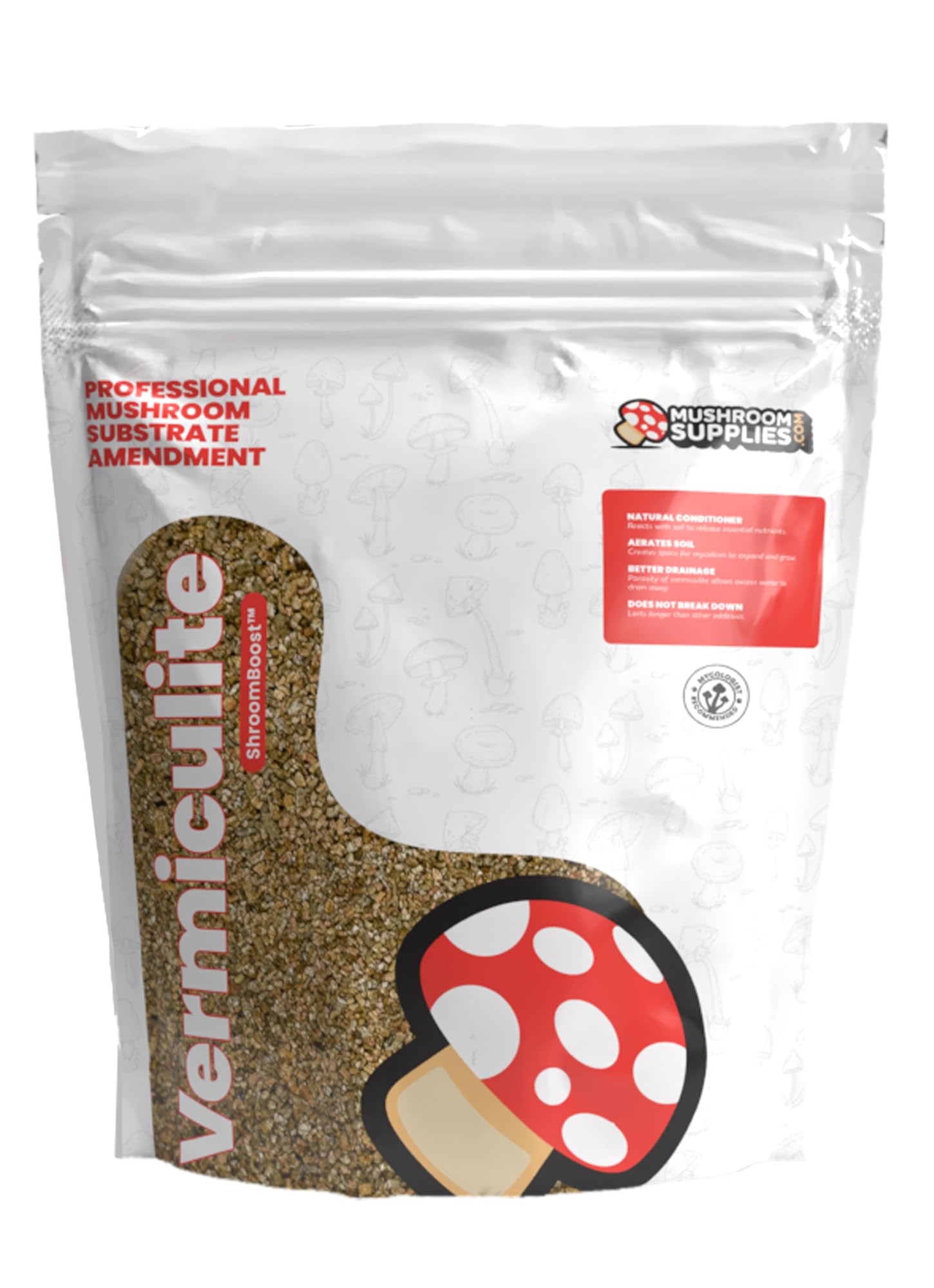 MushroomSupplies.com Organic Vermiculite (8QT) | Substrate Conditioner for Mushroom Growing | Mycologist Recommended
