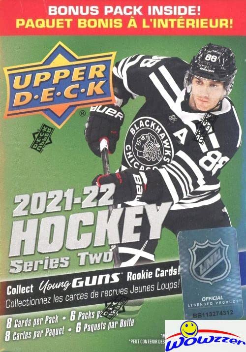 2021/22 Upper Deck Series 2 Hockey HUGE EXCLUSIVE Factory Sealed Blaster Box with YOUNG GUN ROOKIE Card! Look for 50 NEW Young Gun Rookies Including Lucas Raymond, Moritz Seider & Many More! WOWZZER!