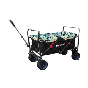 hurley beach & gear collapsible wagon cart, 30.25"x21.75"x31.25", hawaiian gardens, black