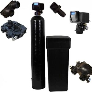 Fleck Whole House 64k Water Softener System Upgraded 10% Resin 5600sxt Metered on-demand with 1" bypass and brine tank, 64,000 grain 10% Crosslink resin - complete system