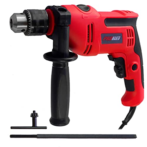 PROMAKER 5 AMP Hammer Drill, 1/2-inch, Corded Hammer Drill, Variable speed 0-3000 RPM, option to choose Drill and Hammer. PRO-TP550