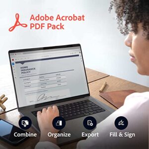 Adobe Acrobat PDF Pack | 12-Month Access to Online PDF and E-Sign Tools, Non-Renewal | Web-browser based[Online Code]