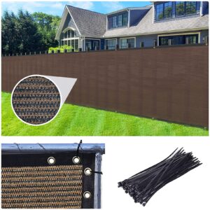cisvio 4ft x25ft privacy screen fence heavy duty 170 gsm wind screen & dustproof protective covering mesh fencing for with brass grommets outdoor patio lawn garden balcony brown