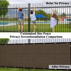 Cisvio 4ft x25ft Privacy Screen Fence Heavy Duty 170 GSM Wind Screen & dustproof Protective Covering Mesh Fencing for with Brass Grommets Outdoor Patio Lawn Garden Balcony Brown