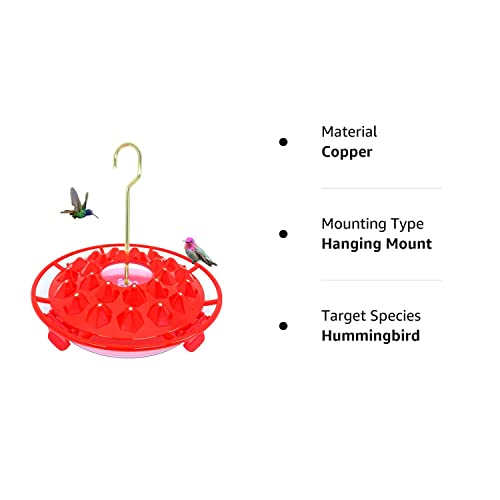 Hummingbird Feeders for Hanging Outdoors Sealed and Leak-Proof Easy to Clean and Fill 20 Feeding Ports for More Hummingbirds Easy to Install on Bird Feeder Pole Deck Patio Garden