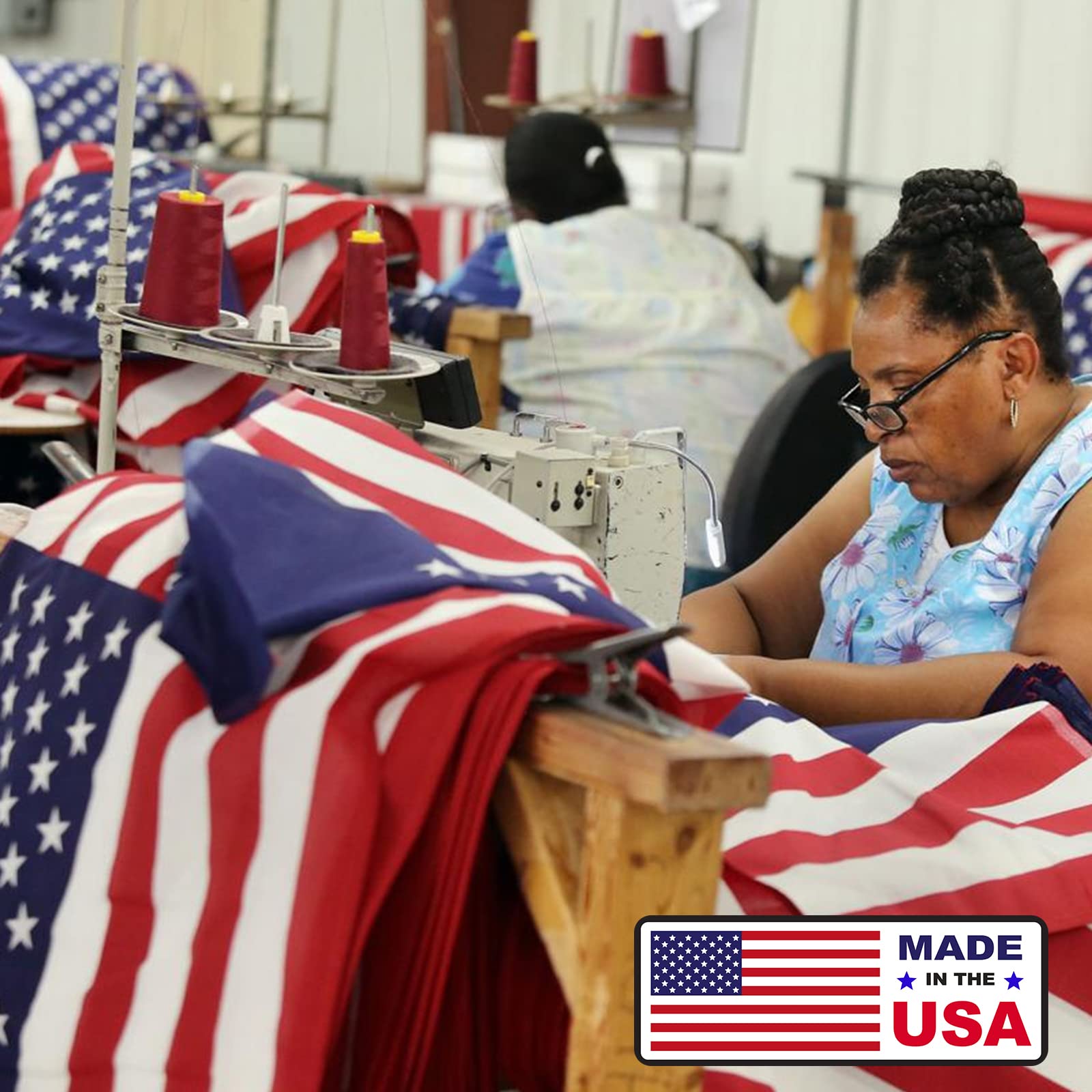 American Flags for Outside 3x5, Heavy Duty American Flag with Embroidered Stars, Thicken Nylon US Flag with Sewn Stripes Brass Grommets US Flags 3x5 Outdoor Made in USA High Wind All Weather Flags