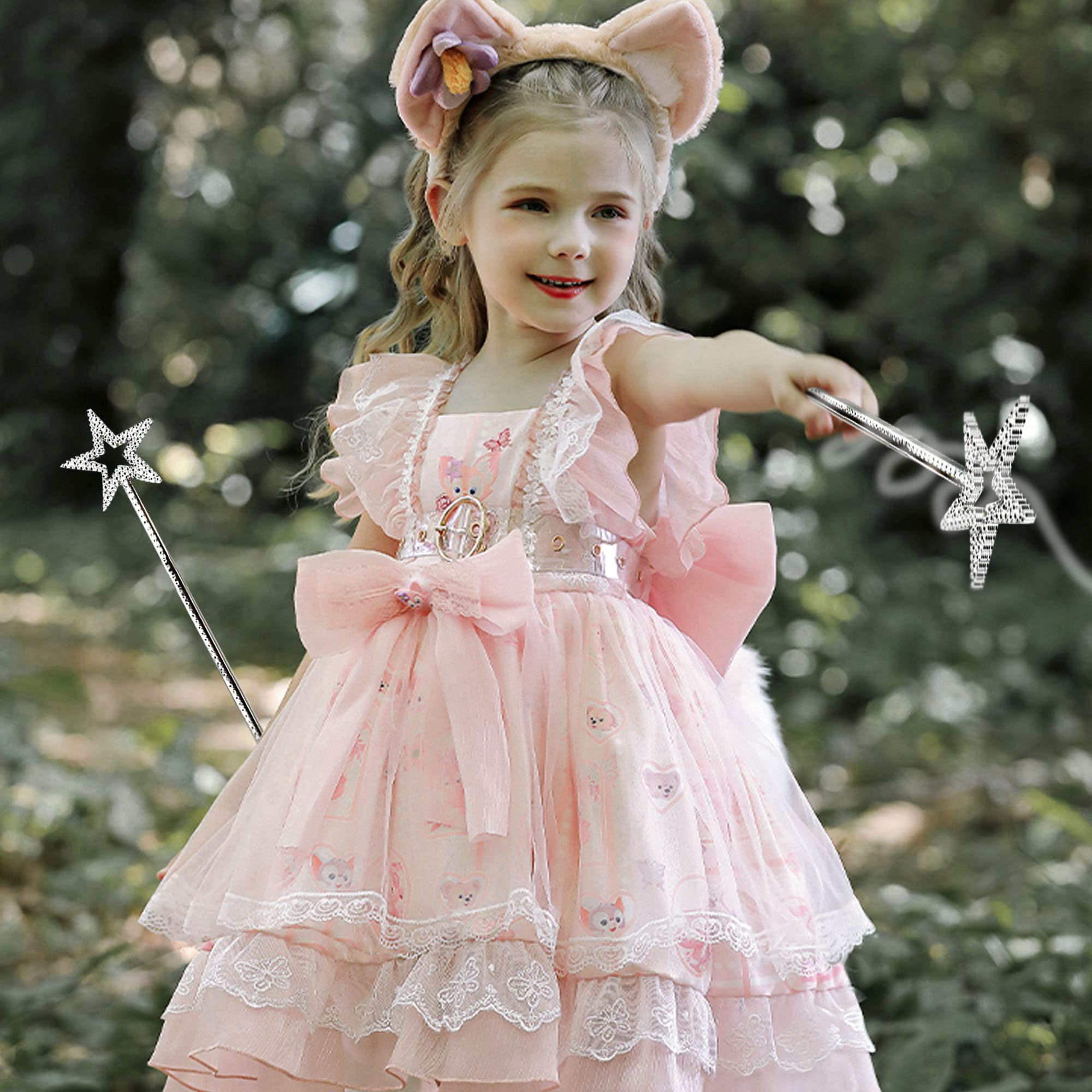 KOMIDK 13 Inches Fairy Wand Star Wand Princess Angel Wand for Birthday Party Wedding Christmas Cosplay