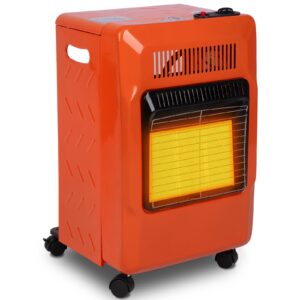 welluck propane heater | portable patio heater for outdoor | lp cabinet gas heater for camping, garages, workshops & construction sites |18,000 btu warm area up to 450 sq. ft, 3 power settings