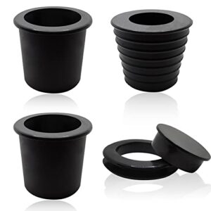 patio table umbrella hole rings, 4 pcs silicone patio table umbrella hole ring, and cap set, umbrella cone wedge plug for 2 to 2.5 inch patio table hole opening and 1.5 inch or smaller umbrella pole