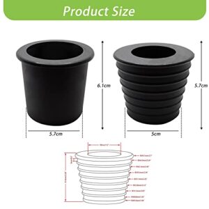 Patio Table Umbrella Hole Rings, 4 Pcs Silicone Patio Table Umbrella Hole Ring, and Cap Set, Umbrella Cone Wedge Plug for 2 to 2.5 Inch Patio Table Hole Opening and 1.5 Inch or Smaller Umbrella Pole