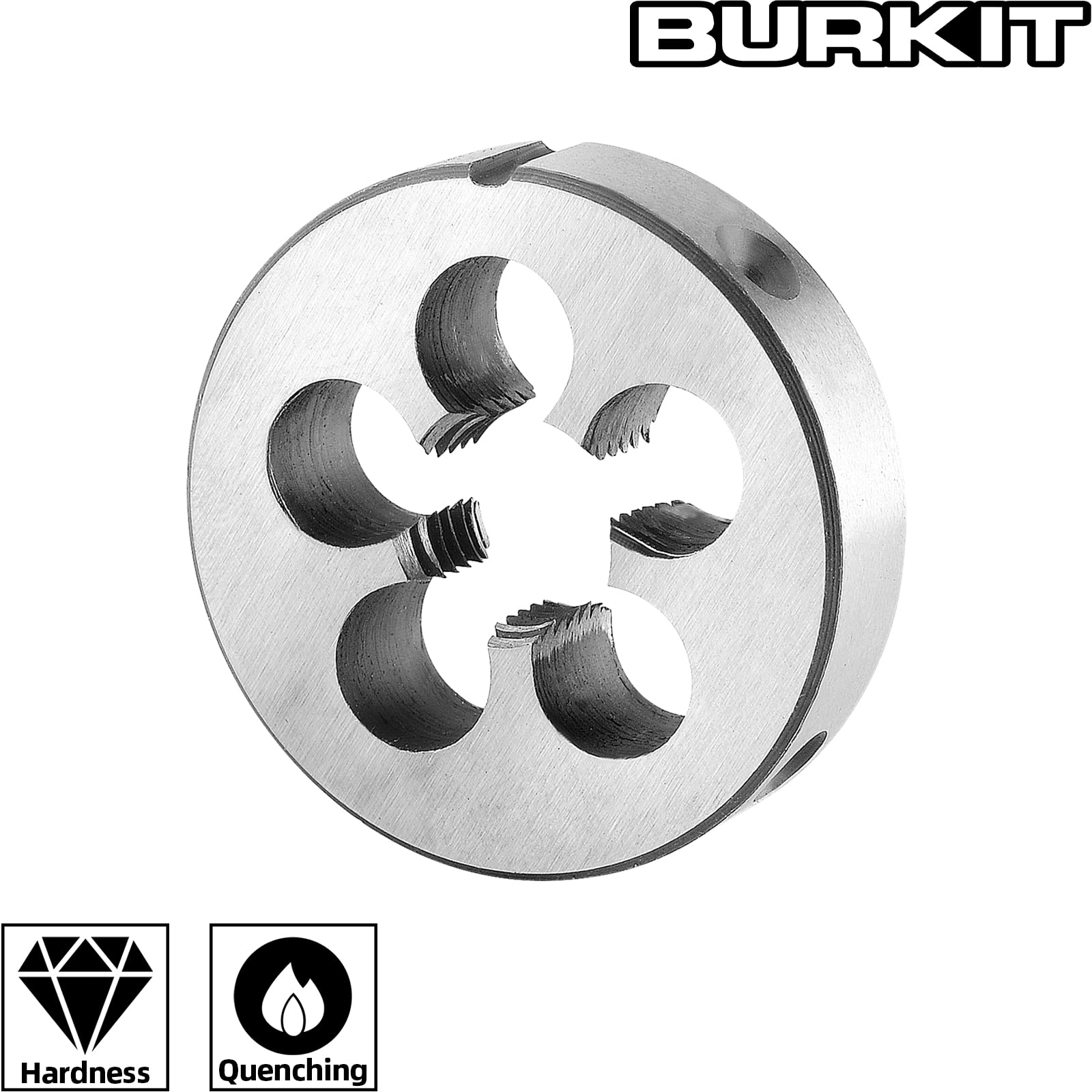 Burkit 5/8"-24 UNEF Round Threading Die, 5/8 x 24 UNEF Machine Thread Die Right Hand