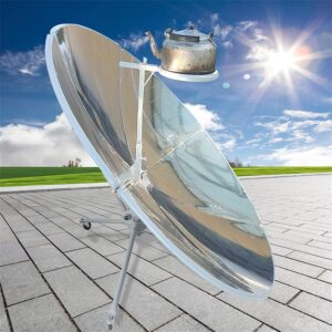 concentrating solar cooker, 59'' diameter camping outdoor solar cooker for outdoor cooking steaming, solar heating, visual education diy solar concentrator, instantaneous temperature 1472-1832℉