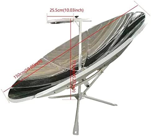 Concentrating Solar Cooker, 59'' Diameter Camping Outdoor Solar Cooker for Outdoor Cooking Steaming, Solar Heating, Visual Education DIY Solar Concentrator, Instantaneous Temperature 1472-1832℉