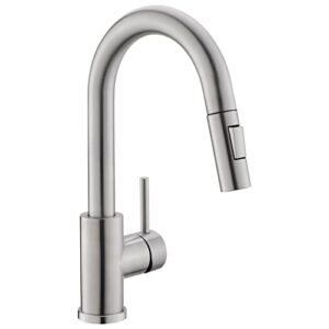 cenosa modern bar sink faucet for kitchen sink single handle with pull out sprayer hot and cold prep sink faucet brushed nickel