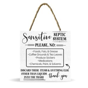 sensitive septic system sign great for kitchen sink rental house garage cafe bar decor sign modern farmhouse decor cute wall art gift for men and women