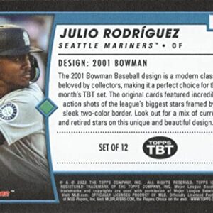 2022 Topps Throwback Thursday (TBT) Baseball #56 Julio Rodriguez Rookie Card - Only 3,423 made