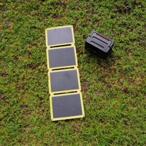 SunJack 60 Watt Foldable IP67 Waterproof ETFE Monocrystalline Portable Solar Panel with DC/USB QC3.0/Type-C for Cell Phones, Laptops, Power Stations for Backpacking, Camping, Hiking and More